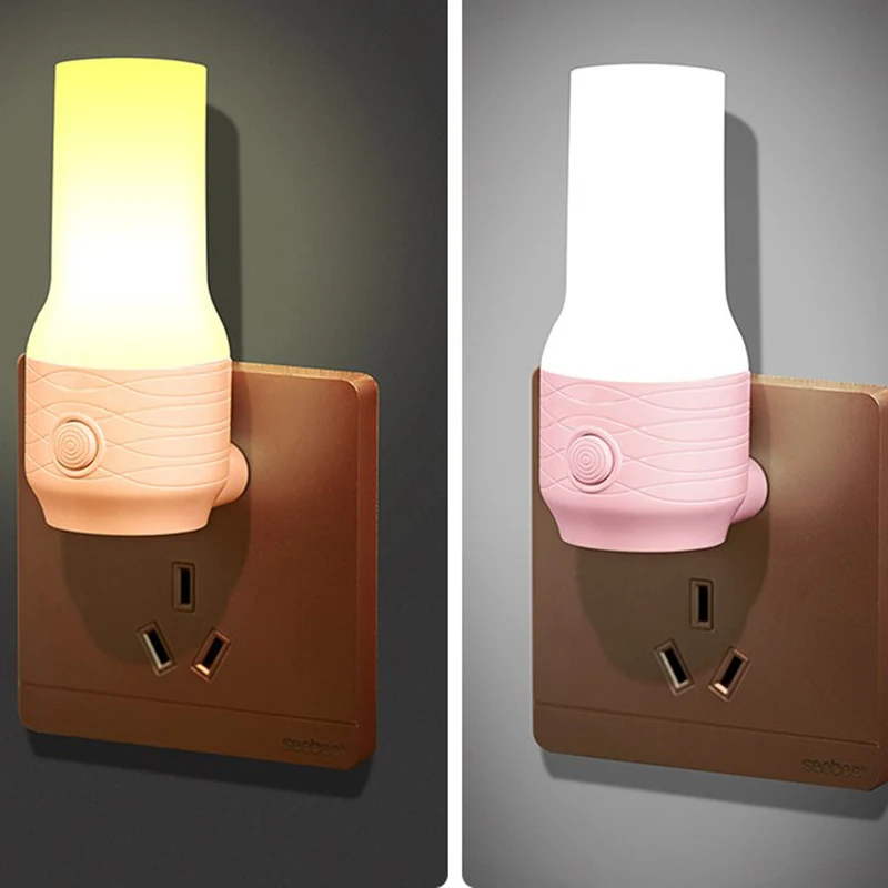 

Socket LED Night Light Plug-in Bedside Lamp Bedroom Reading Book Night Light Living Room Balcony Lighting US Plug Wall Lamp