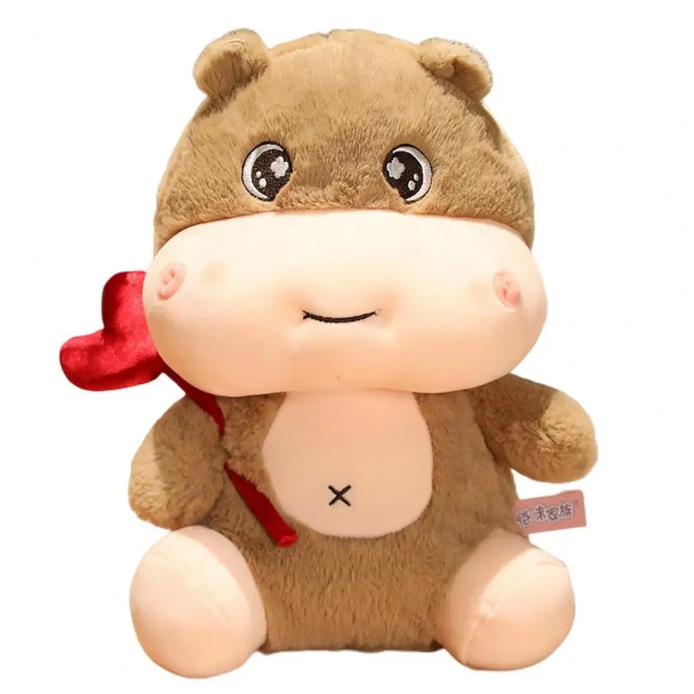 

Washable Pretty Love Heart Decor Stuffed Animal Plushie Toy Good Resilience Hippo Plush Ornament Cartoon Kids Supplies