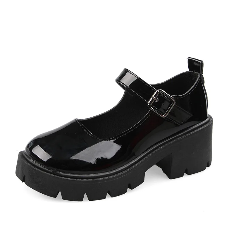 

2022 New White Mary Jane Shoes Women Pumps Fashion Leather Shoes Women's Thick-soled Thick-heeled High-heeled Zapatos De Mujer