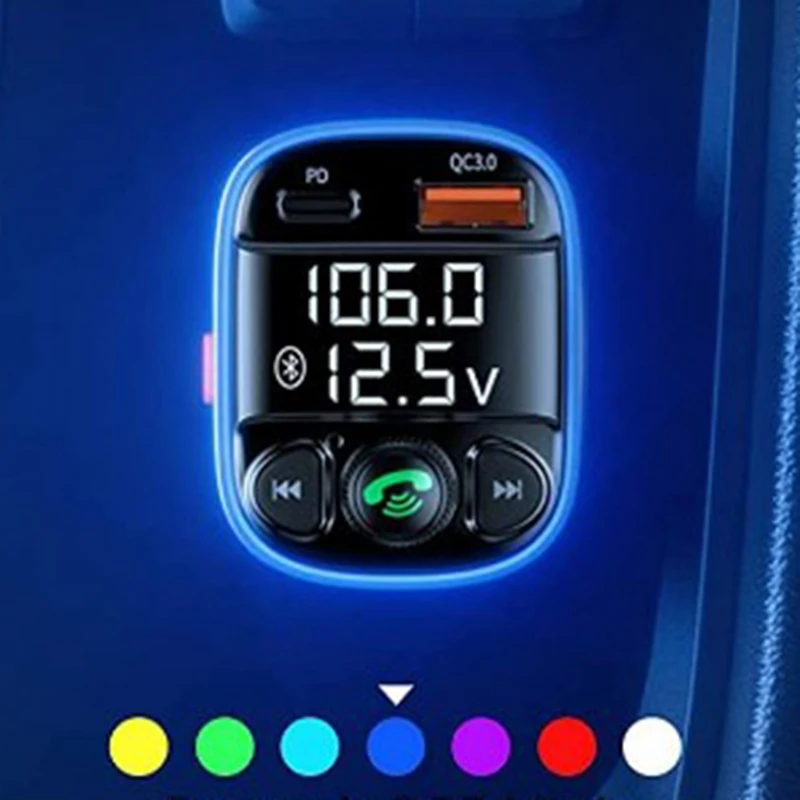 Автомобильный MP3-плеер Pd20W + Qc18W с поддержкой Bluetooth 5 0 и двумя цифровыми дисплеями