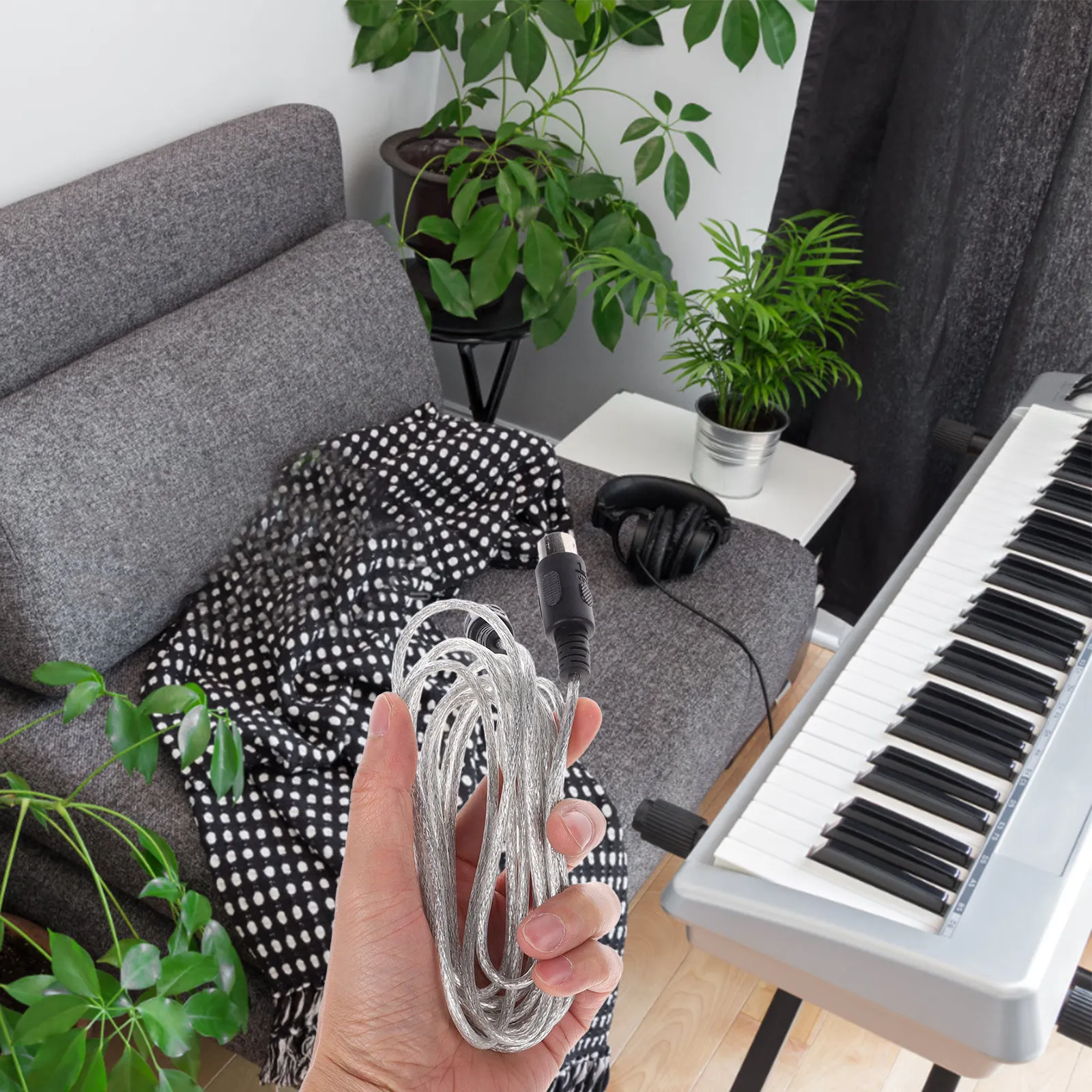 Фото Кабель MIDI 5-контактный медный для музыкальных инструментов: стабильный, точный, для синтезаторов, электронных барабанов, аудиоудлинитель №1