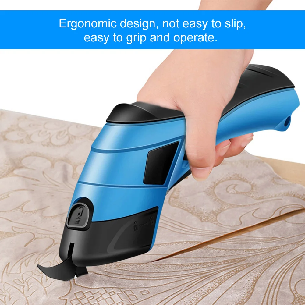 

3.6V Rechargeable Electric Scissors Wireless Battery Cutter with Double Blades Portable Cloth Carpet PVC Leather Cutting Tools