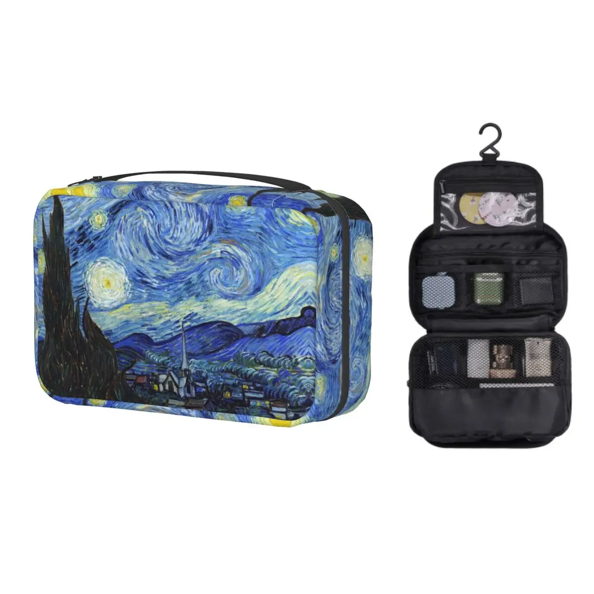 

Vincent Van Gogh Starry Night Makeup Bag Women Travel Cosmetic Organizer Kawaii Art Painting Hanging Storage Toiletry Bags