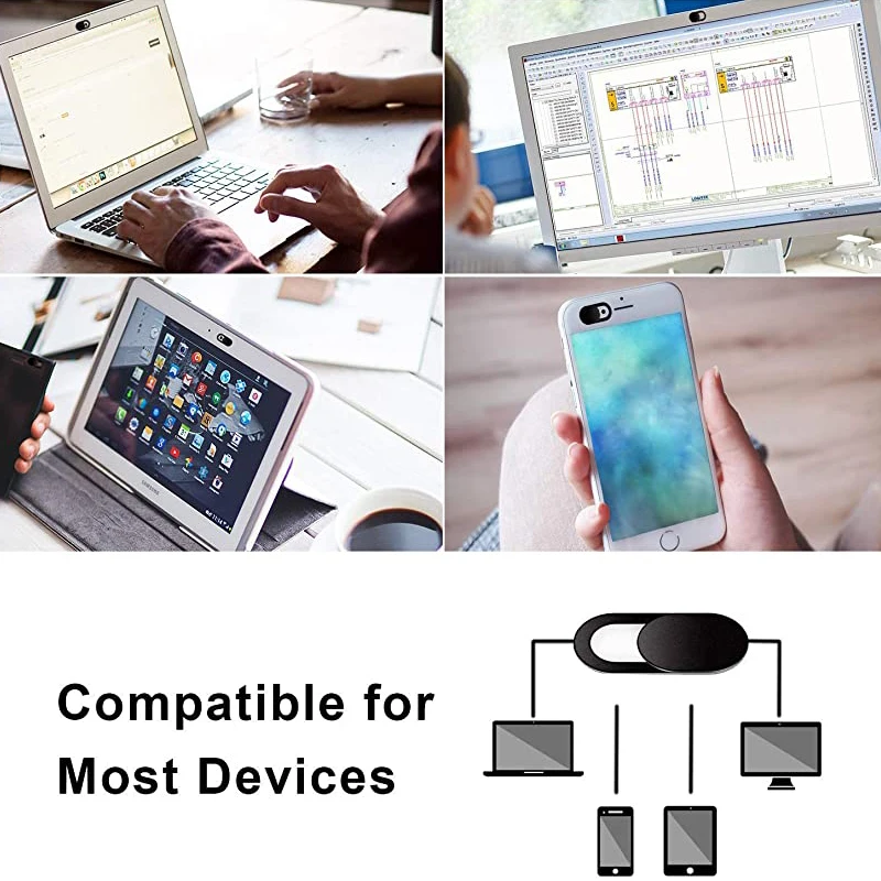 KUULAA Mobile Phone Privacy Sticker WebCam Cover Shutter Magnet Slider Plastic For iPhone Web Laptop PC For iPad Tablet Camera