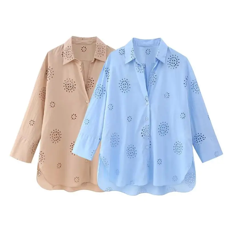 

Женские летние рубашки, новинка 2023, шикарные прямые блузки с вышивкой Joker, уличная элегантная Праздничная Молодежная рубашка, топ для студентов