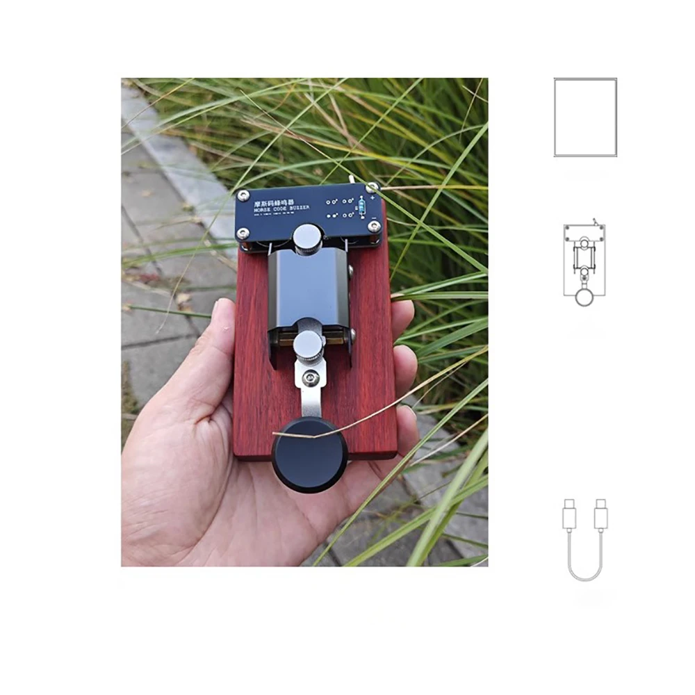 

Прямой ключ для тренировки азбуки Морзе | Ручной телеграфный ключ со обратной связью звука и света | Инструмент радиосвязи в винтажном стиле