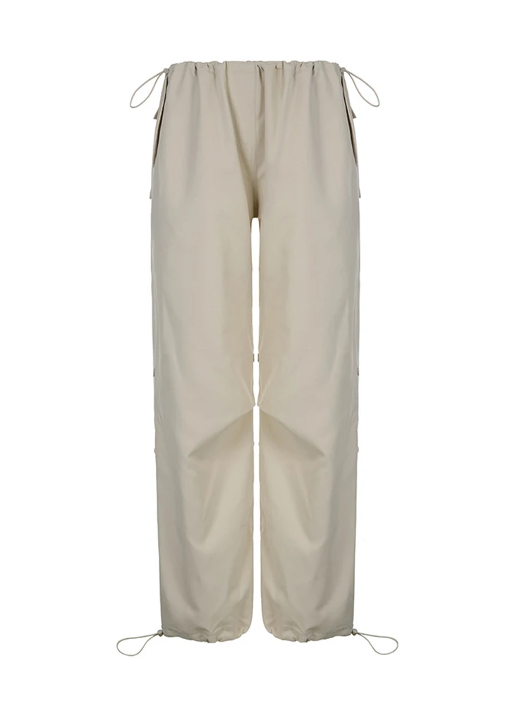 Однотонные брюки для бега технические с высокой талией уличная одежда модные