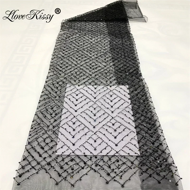 Оптовая продажа сетчатая ткань с вышивкой и блестками 5 ярдов 10 цветов для