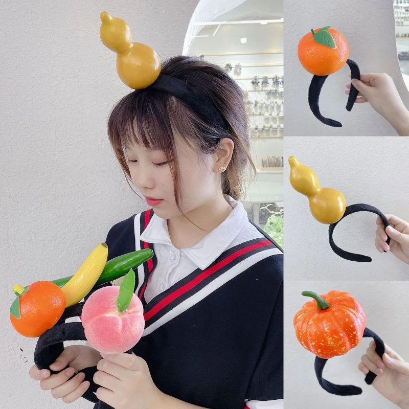 Weiche Pfeffer Stirnband Lustige Fruit Haar Hoop Banana Haarband Gefüllte Gemüse Haarband Cartoon Kostüm für Party X4YC – Detail 2
