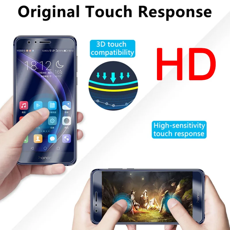 Защитное стекло закаленное для Huawei Honor 3C 4C 5C 6 6C 7C 8C Pro | Мобильные телефоны и