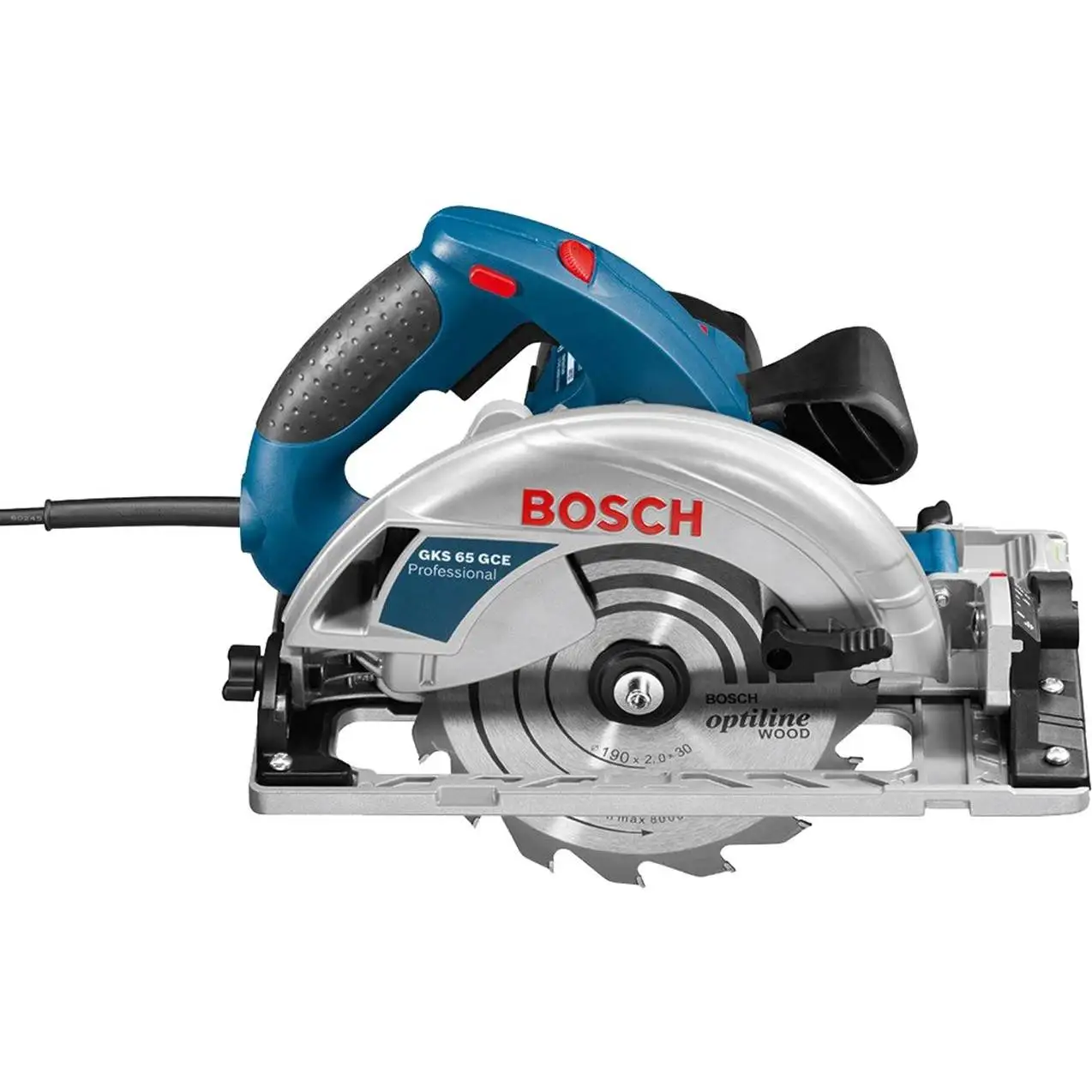 Пила циркулярная Bosch GKS 65 GCE (Мощность 1800 Вт 5000 об/мин диск 190 мм глубина распила мм) |