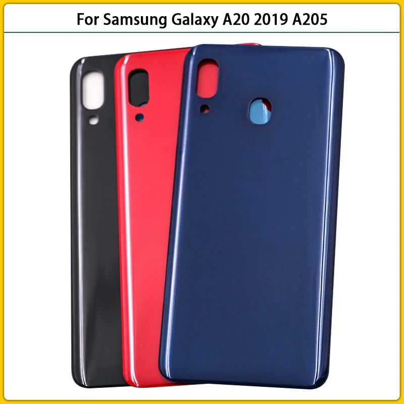 

Новинка для Samsung Galaxy A20 2019 A205 A205F SM-A205F Пластиковая Задняя Крышка батарейного отсека задняя крышка корпуса КОРПУСА клейкая Замена