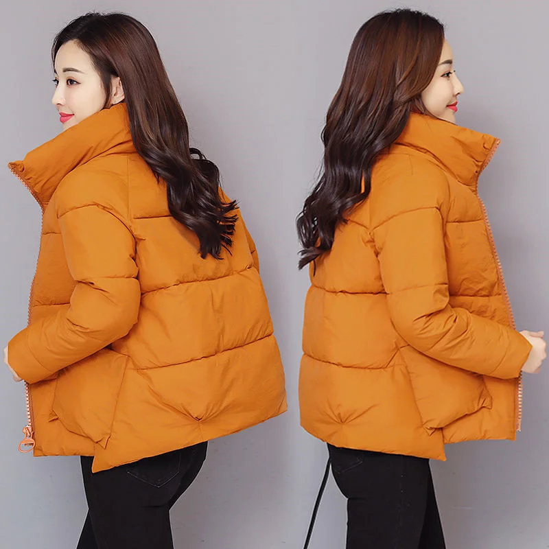 

New Winter Women Jacket Parkas Long Sleeve Short Warm Cotton Padded Parka Outwear Female Coat