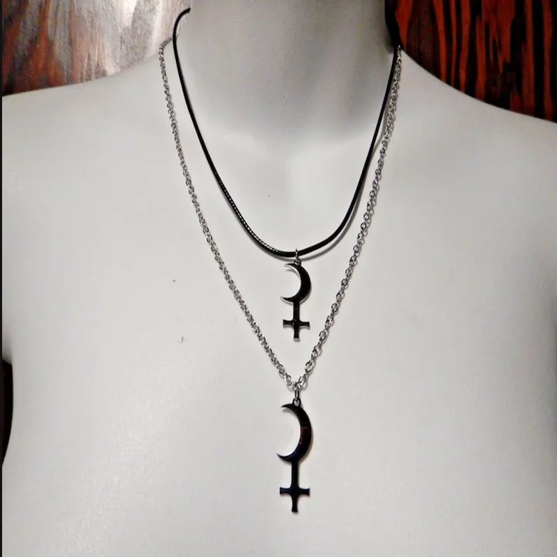 

Lilith Black Moon Astrological Symbol Pendant Necklace gothic occult witch wiccan alchemical