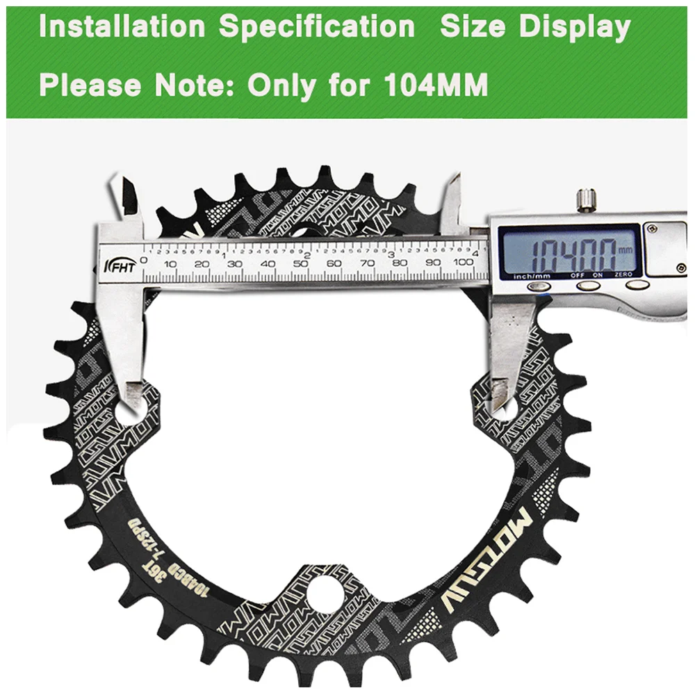 104BCD Narrow Wide Chainring 32T 34T 36T 38T chain ring MTB Mountain bike bicycle crankset Tooth plate Parts(Round Oval) |