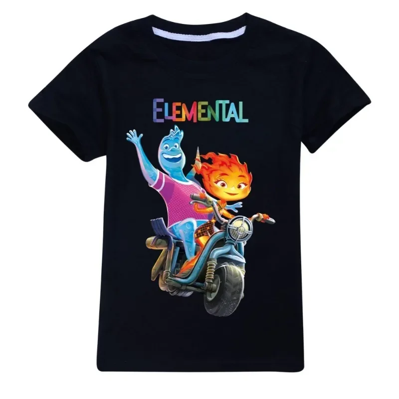Детский летний костюм Уэда для мальчиков и девочек футболка косплея Water Fire Elemental