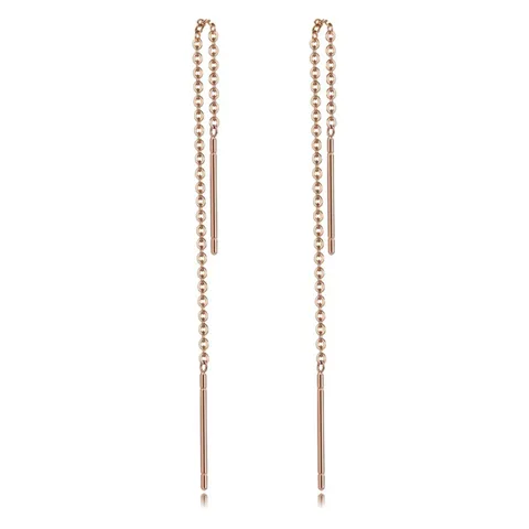 Серьги-подвески из нержавеющей стали с цепочкой и кисточками