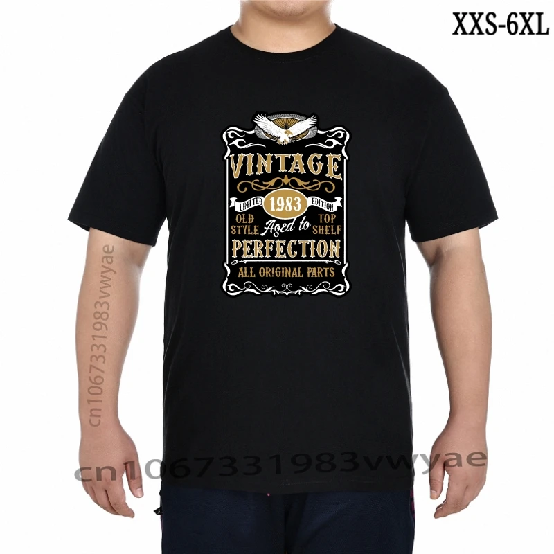 

Made in 1983 Vintage Born 1983 Birthday Age Year Gift Leisure Cotton T Shirt for Men XXS-6XL