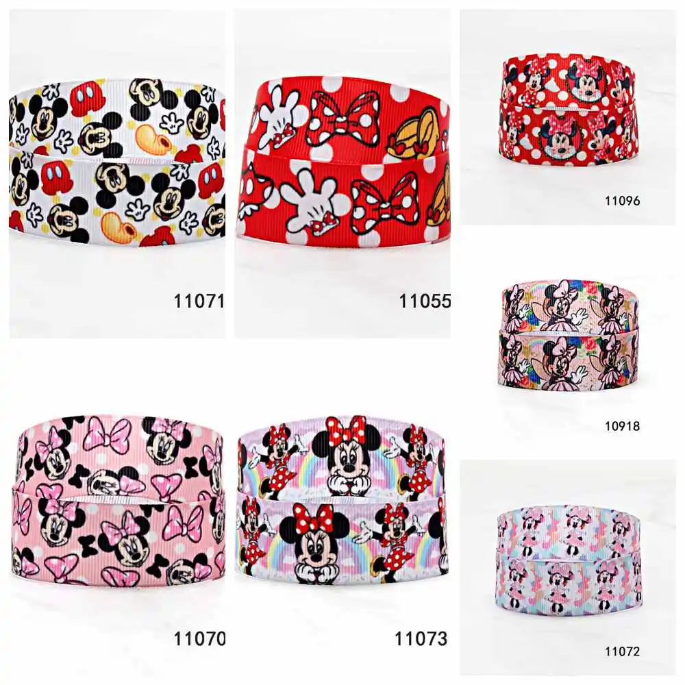 

Liston Minnie Mouse Ribbon Grosgrain Printed 50yards FOE for DIY Bows Craft Supplies Decoration Handmade Materials
