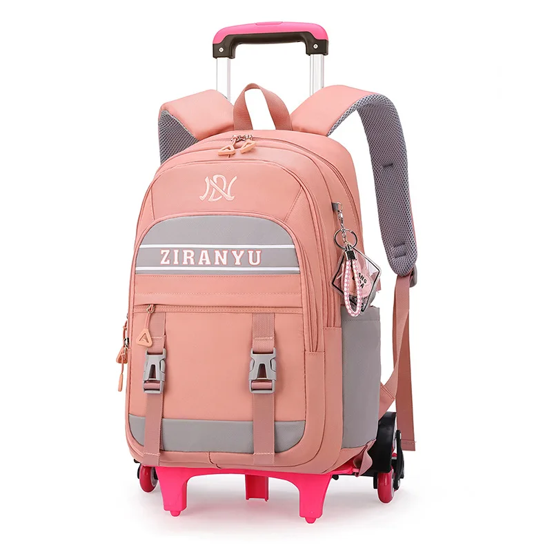 Removable wheels Kids school bags for girls Trolley Schoolbag Luggage Book Bag Backpack princess Children School Bags 2/6 Wheels