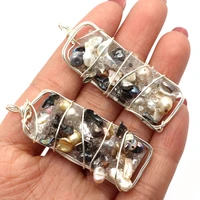 exquisite resin rectangle pearl pendant 20x55mm winding fashion charm jewelry making diy necklace earrings bracelet accessories