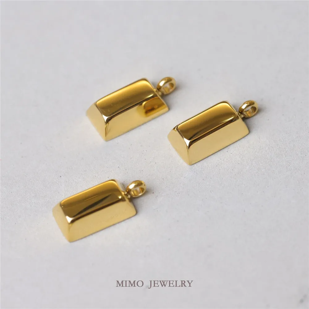 

Color preserving titanium steel plated 18K gold small gold bullion net red wind pendant DIY accessories