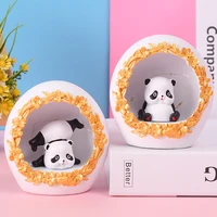 cartoon panda star night light resin round home nordic style ornaments can glow bedroom crafts decoration childrens table lamp