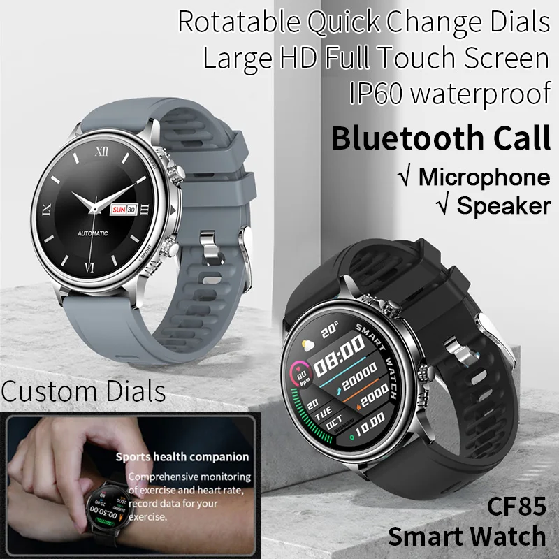 

CF85 Smartwatch Smart Watch for Men Women 2022 Bluetooth Call Custom Dials Multi Sports Modes Full Touch Screen for IOS Xiaomi