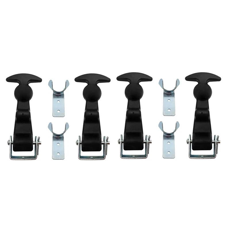 

4 упаковки, 4,7 дюйма Т-образная защелка с кронштейнами, гибкая резиновая защелка с Т-образной ручкой для капота, двигателя автомобиля