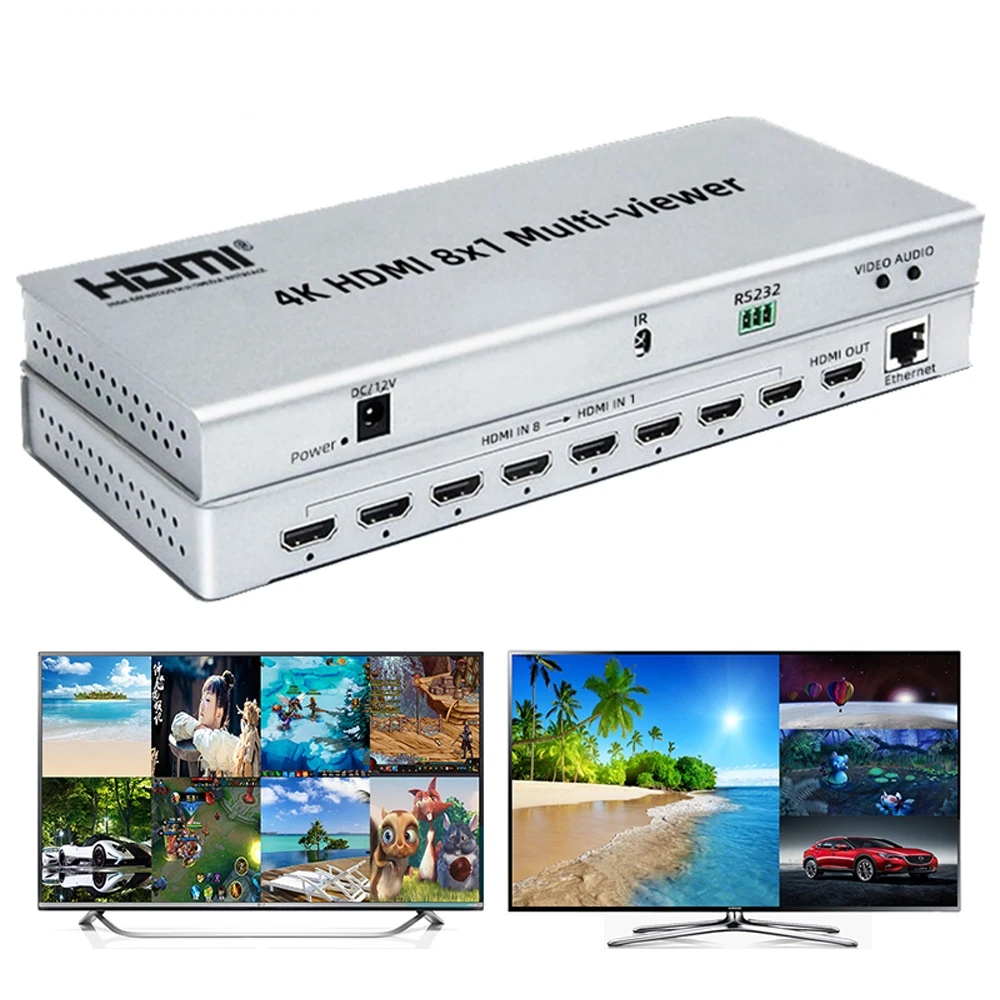 

4K HDMI 8x1 переключатель мульти-просмотра 8 в 1 бесшовный переключатель 4x1 Quad Multiviewer PIP изображение дисплей разделитель экрана преобразователь