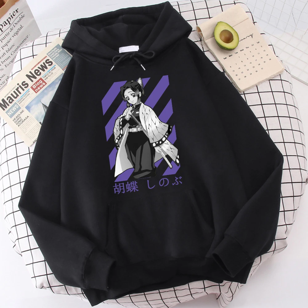 

Kochou Shinobu Demon Slayer Sweatshirts Creativity Graphic Men Streetwear Hooded Fleece Men's Hoodie Loose Harajuku Pullover