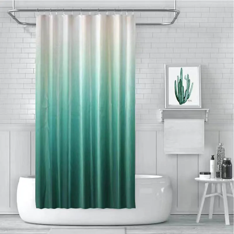 

Простая занавеска для душа Синяя фиолетовая зеленая Водонепроницаемая занавеска для ванной из полиэстера с градиентом цвета дизайнерская ...