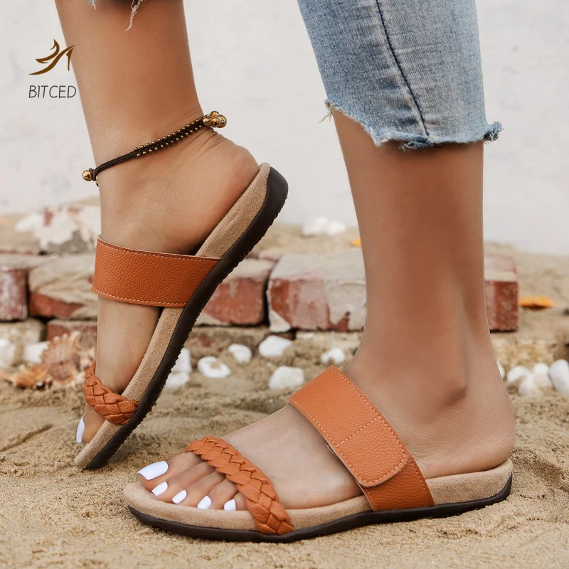 

New Women Beach Slippers 2023 Summer Shoes Fashion Casual Wedges Sandals for Women Outsidle Vintage Women Slippers Flats Slides