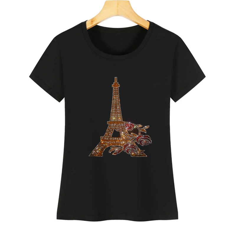 Женская повседневная футболка с короткими рукавами блестящие стразы медведь лев