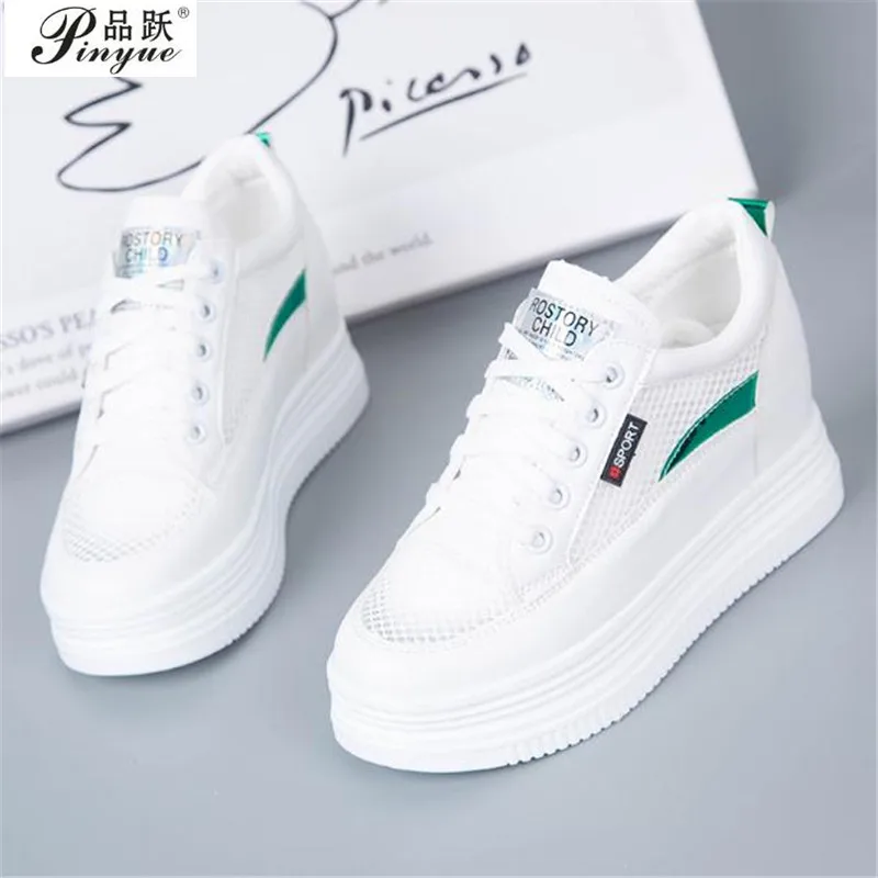 

Platform Flats Women Loafers Shoes Summer Height Increasing Casual Shoes Woman Hidden Heels Breathable Hollow Sneakers