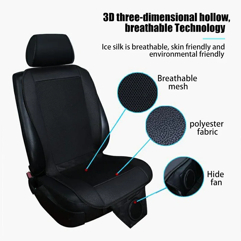 

12V Car Adjustable Temperature Comfort Cooling Car Seat Cushion Air Fan Massage Cooling Cushion Cigarette Lighter Controller