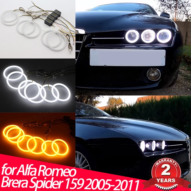 

6pcs DRL Super Bright Excellent Car Styling Cotton LED Angel Eyes Halo Rings kit for Alfa Romeo Brera Spider 159 2005-2011