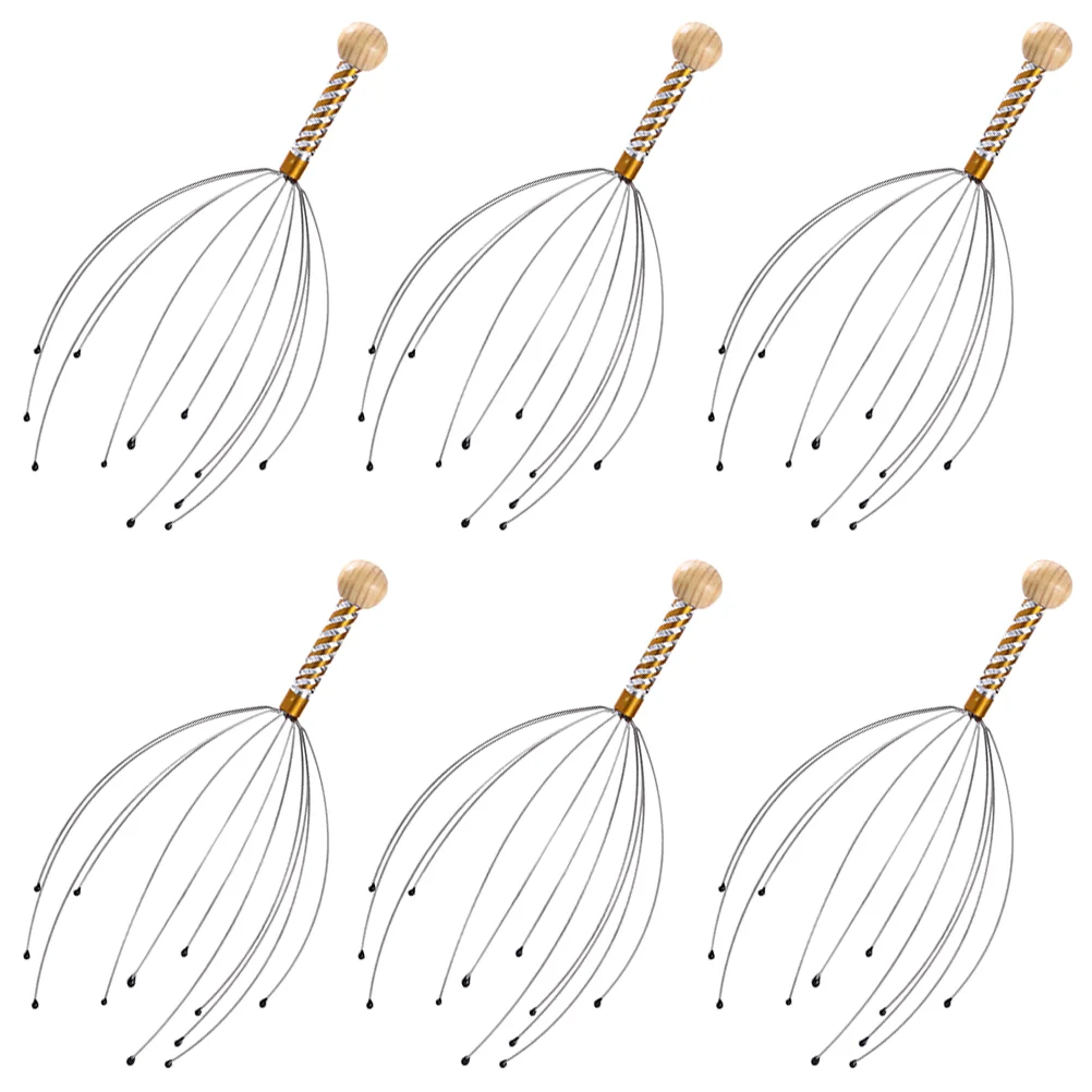 

6pcs Claw Practical Octopus Guasha Scalp Tool Tool Massaging Tool Head for Scalping