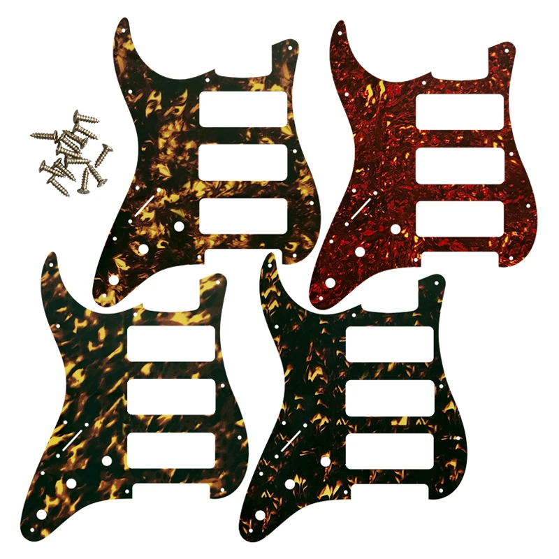 

Pleroo Great Quality Guitar Parts - For US Left Handed 11 Screw Holes Strat Guitar PICKGUARD 3 P90S Humbucker Many Colors