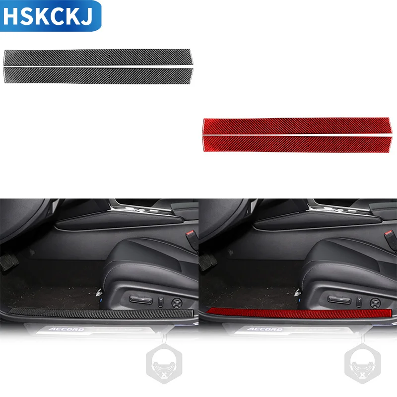 

Real Carbon Fiber Front Door Sill Protective Cover Trim Interior Accessories Car Decoration For Honda Accord 2018 2019 2020 2021
