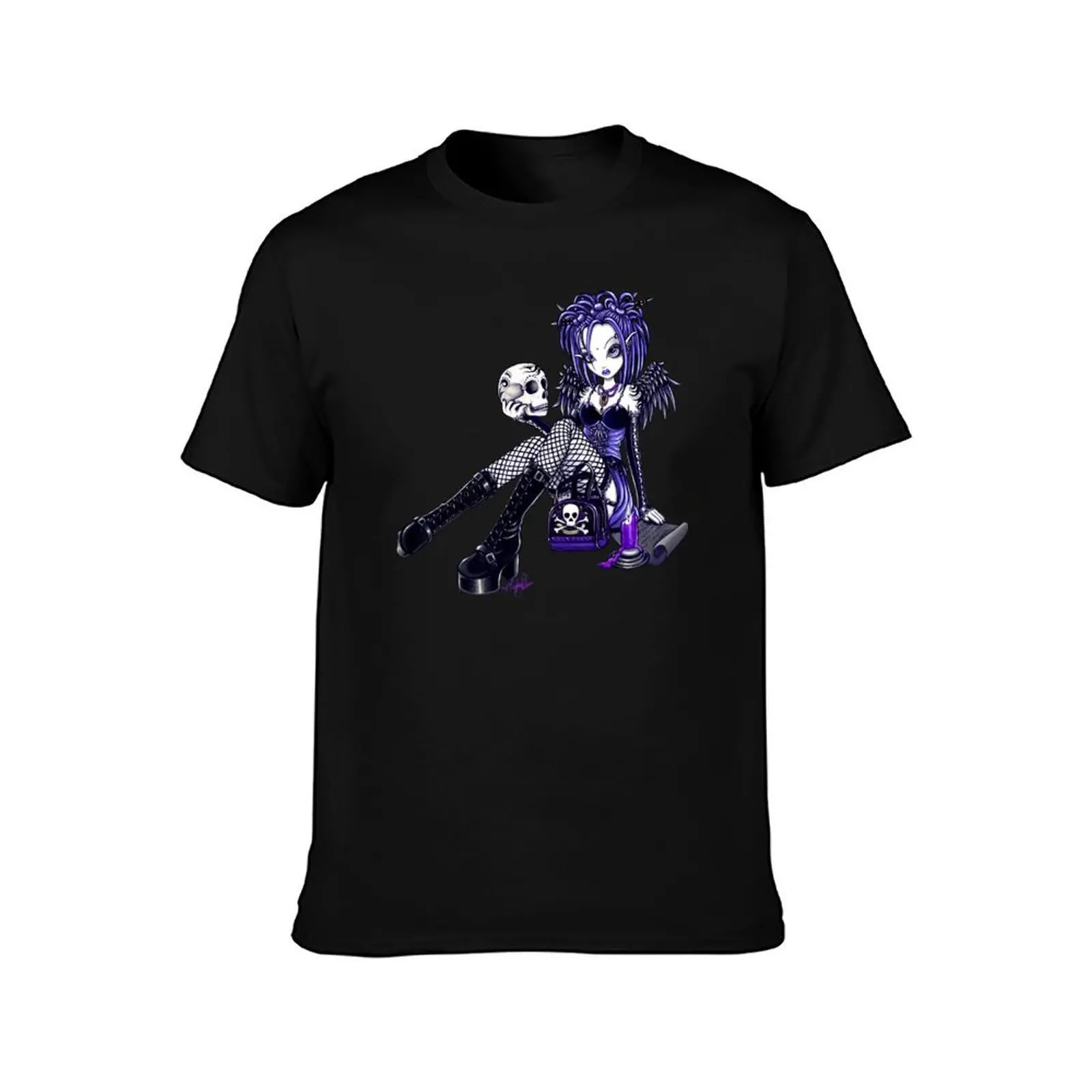 Фото Футболка Gabriella Gothic Tattoo Skull Angel Fae от Myka Jelina, дышащая футболка для фитнеса и тренировок №2
