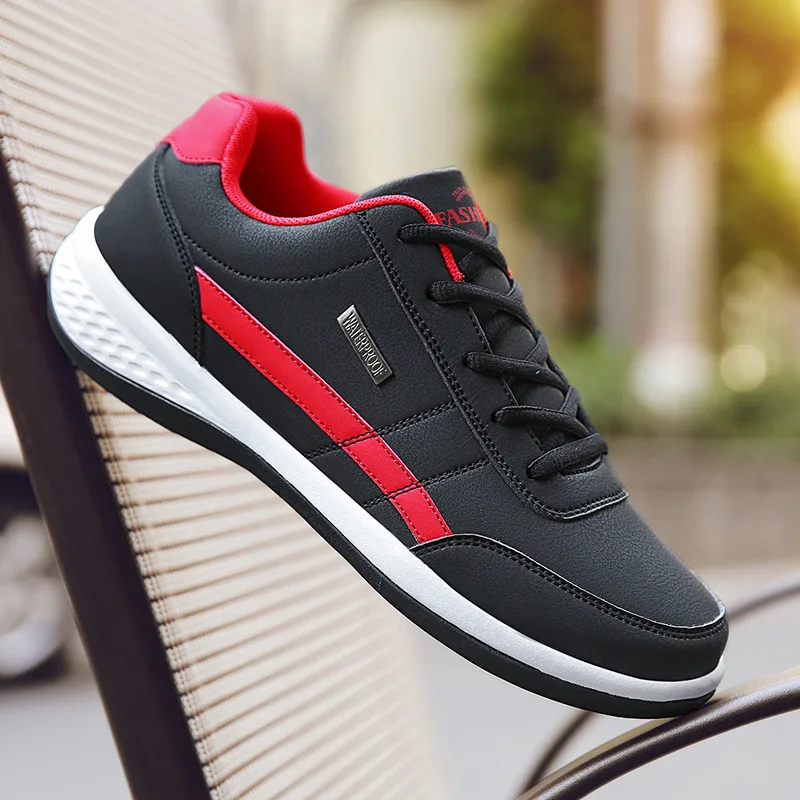 

Men Leather Shoes Sneakers Trend Casual Shoe Italian Breathable Leisure Male Sneakers Non-slip Footwear Men Vulcanized Shoes