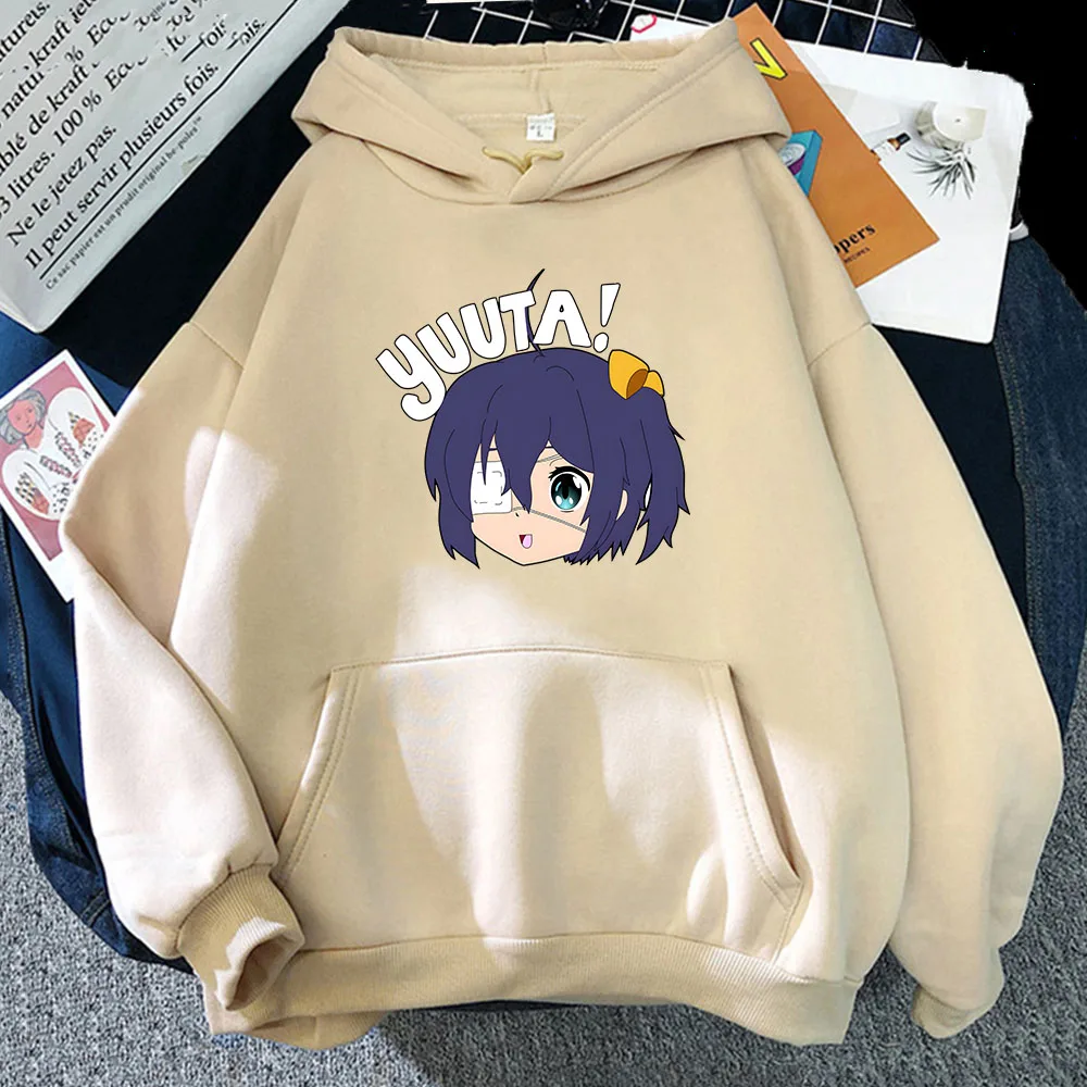

Милые толстовки Rikka Takanashi Love Chunibyo в стиле аниме, милые толстовки с мультяшным принтом манга, Мужская/женская одежда, флисовая толстовка