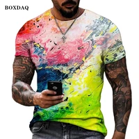 2xs 6xl oversized men summer t shirt cartoon graffiti tie dye printed casual tops male short sleeve o neck loose pullover tops
