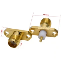 rf coaxial sma female straight with 2 hole flange connectoradapter insulator long 4mm goldplated new