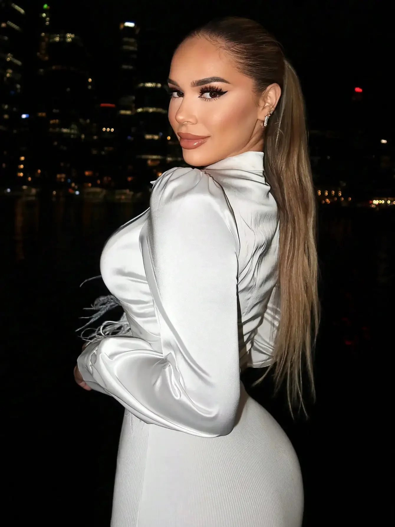 Женская футбольная рубашка с длинным рукавом однотонный эластичный короткий