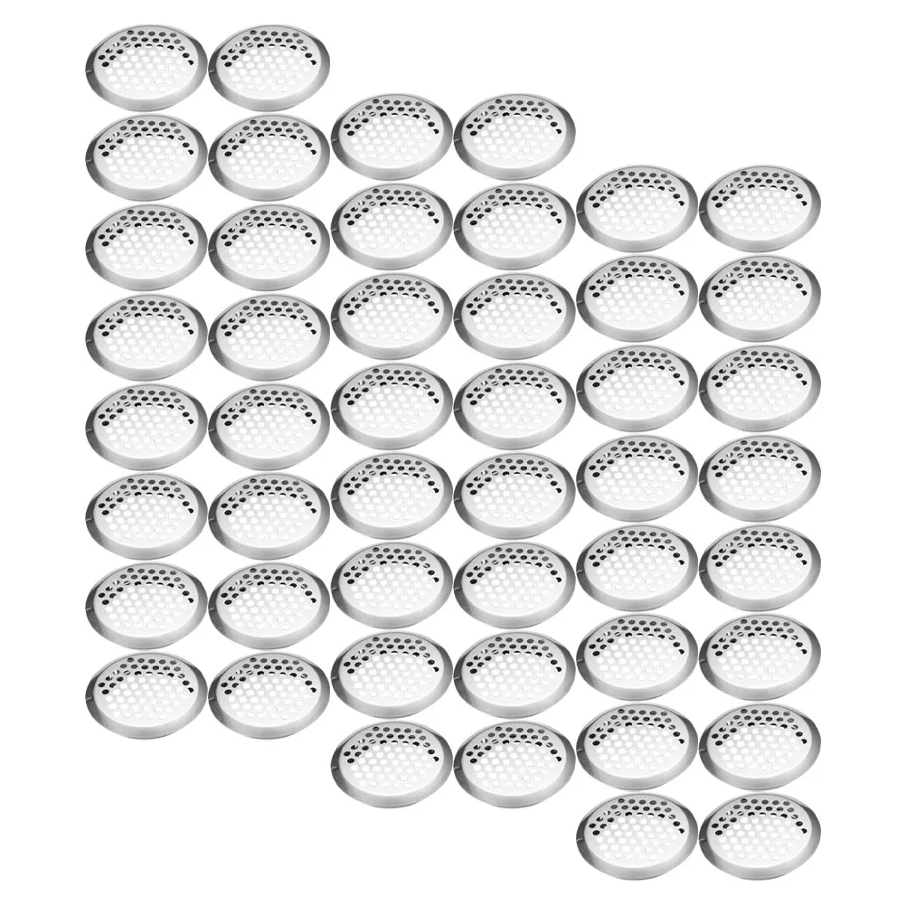 

100 Pcs Round Vent Mesh Hole Furniture Plugs Cabinet Ventilation Air Metal Cabinets Cover Circular Wardrobe