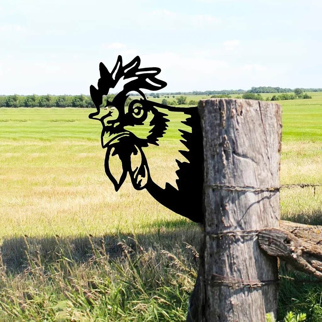 Фермерский шикарный силуэт головы петуха: Сделайте свой садовый декор для сада
