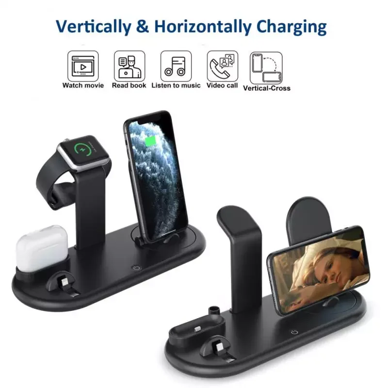 

Wireless Charger Stand 10W Qi Fast Wireless Charging Dock Station 11 12 Watch 6 5 4 3