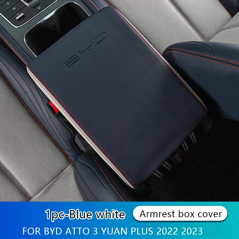 

For BYD ATTO 3 2022 YUAN PLUS Center Console Armrest Box Cover Anti-Scratch Leather Auto Modification Protective Pad Accessories